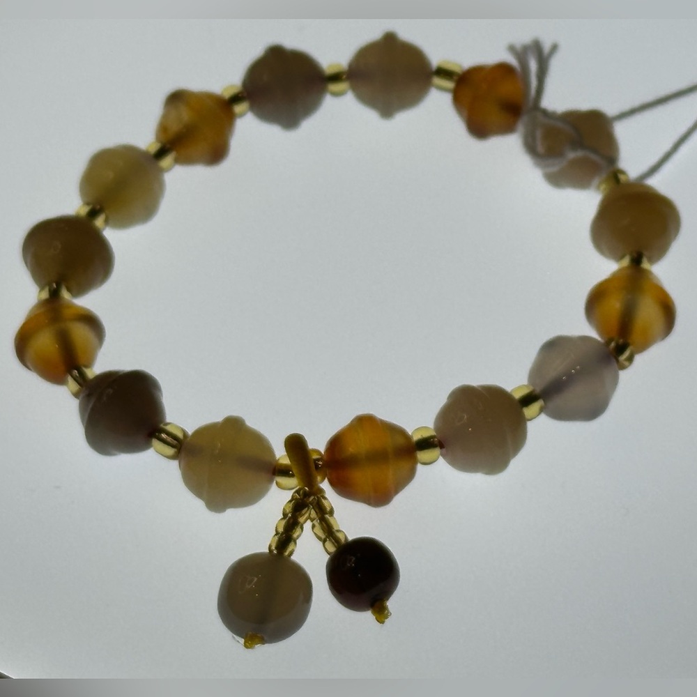 Neutral Botswana Agate Bracelet Mixed Honey & Taupe Tones Size 6.5